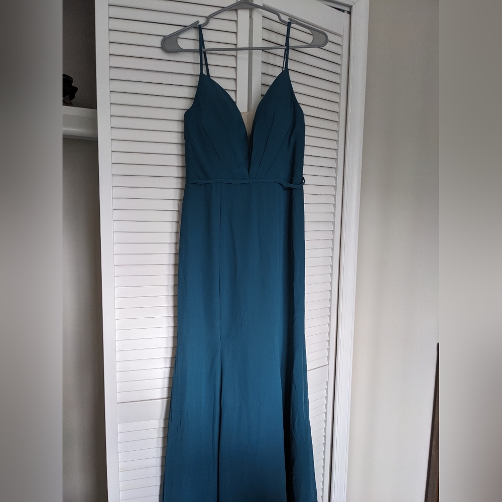 Bridesmaid/Prom - Azazie NWT Adella Dress Size 2 in Peacock Blue